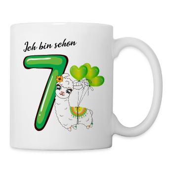 Siebter Geburtstag Ich bin schon sieben Jahre - Tasse - Weiß - Rechts