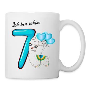 Siebter Geburtstag Ich bin schon sieben Jahre - Tasse - Weiß - Rechts