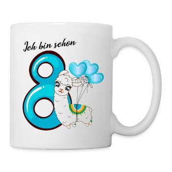 Achter Geburtstag Ich bin schon acht Jahre - Tasse - Weiß - Rechts