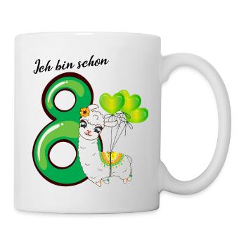 Achter Geburtstag Ich bin schon acht Jahre - Tasse - Weiß - Rechts