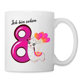 Achter Geburtstag Ich bin schon acht Jahre - Tasse - Weiß - Rechts