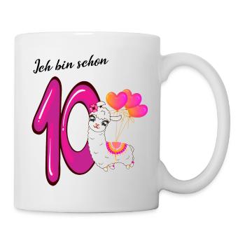 Zehnter Geburtstag Ich bin schon zehn Jahre - Tasse - Weiß - Rechts