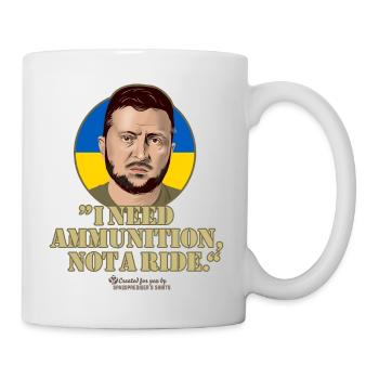 Ukraine T-Shirt Zelenskyi Citation et couleurs nationales - Mug blanc - blanc - Droite