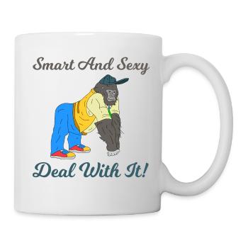 Schlau und Sexy - Nerd Gorilla - Tasse - Weiß - Rechts