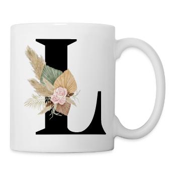 letter L flowers - Mug - white - Right
