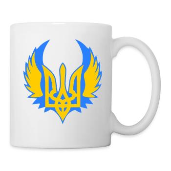 Ukraine Ukrainian Coat of Arms Wing Support - Mug - white - Right