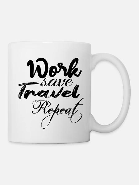 work save travel repeat - Mug - white