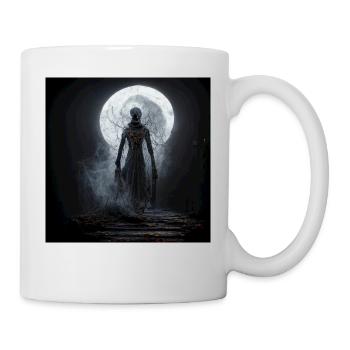 Halloween scary Witch full Moon - Mug - white - Right