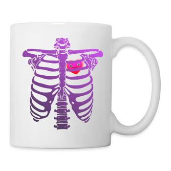 Ribcage with Heart - Purple - Halloween - Mug - white - Right