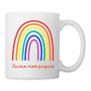 J'aime mes papas - Mug blanc - blanc - Droite