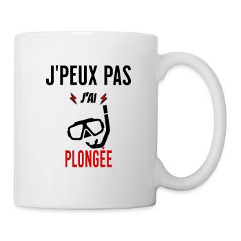 J'peux pas j'ai plongée phrase humoristique - Mug blanc - blanc - Droite