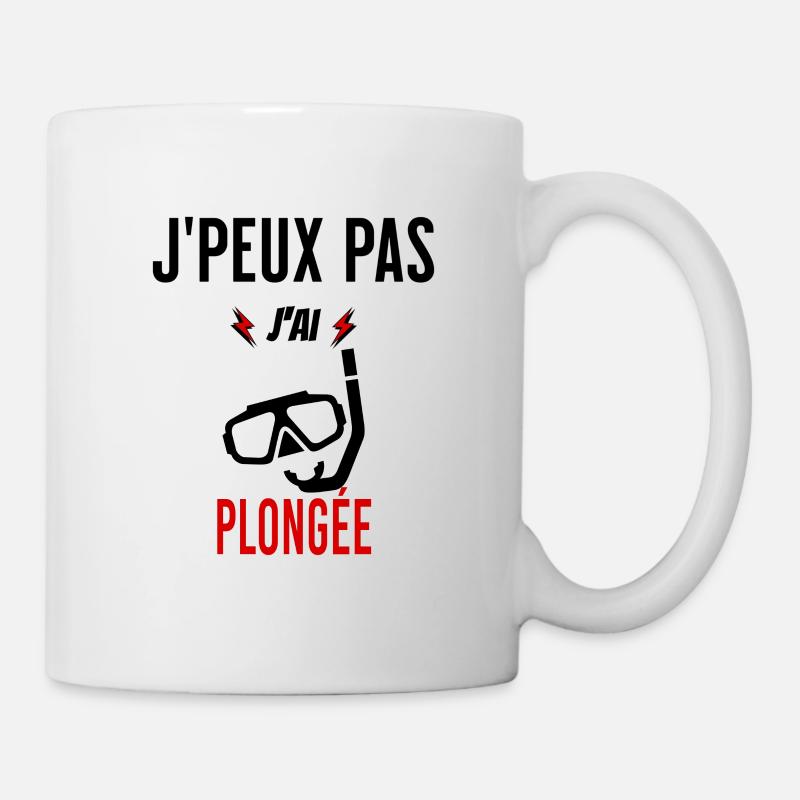 J'peux pas j'ai plongée phrase humoristique - Mug blanc - blanc