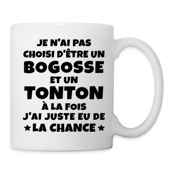 bogosse et tonton / cadeau humour tonton - Mug blanc - blanc - Droite