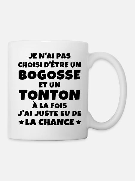 bogosse et tonton / cadeau humour tonton - Mug blanc - blanc