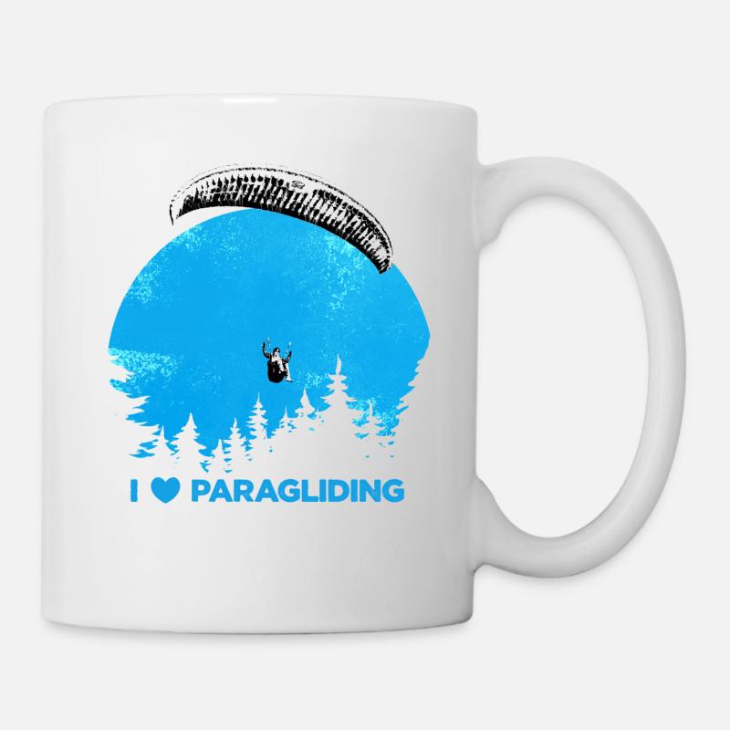 I ♥️ Paragliding blau - Tasse - Weiß