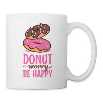 Donut worry be happy humor pun gift - Mug - white - Right