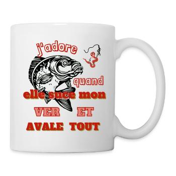 j'adore quand elle suce mon ver et avale tout. - Mug blanc - blanc - Droite