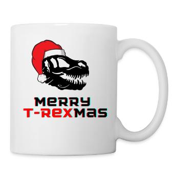 Merry T-Rexmas - Tasse - Weiß - Rechts