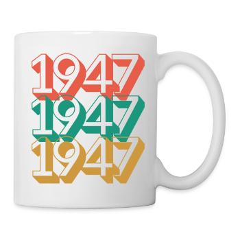 Anniversaire année 1947 / Vintage 1947 / Rétro 47 - Mug blanc - blanc - Droite