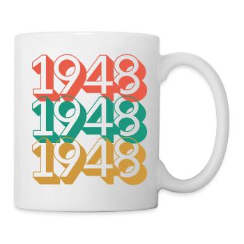 Anniversaire année 1948 / Vintage 1948 / Retro 48 - Mug blanc - blanc - Droite