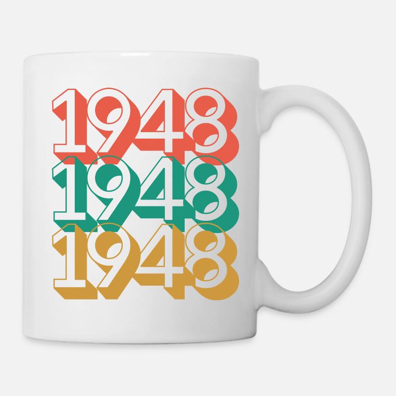 Anniversaire année 1948 / Vintage 1948 / Retro 48 - Mug blanc - blanc