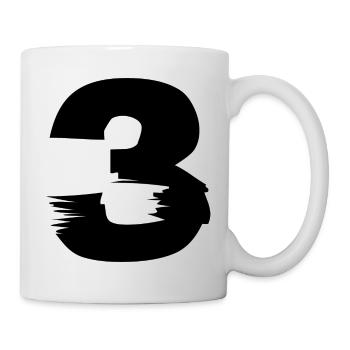 3 Zahl - Tasse - Weiß - Rechts