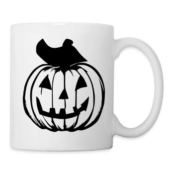 Halloween Spooky Pumpkin Lantern Vector - Mug - white - Right