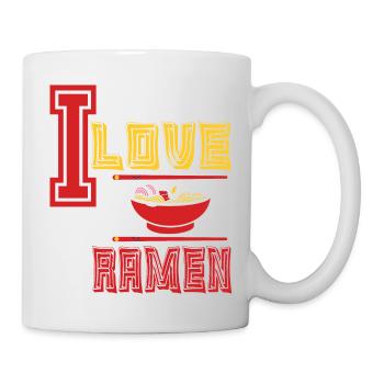 I love ramen J'aime les ramen avec les baguettes - Mug blanc - blanc - Droite