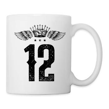 12 Zahl Krone - Tasse - Weiß - Rechts