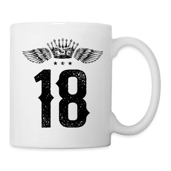18 Zahl Krone - Tasse - Weiß - Rechts