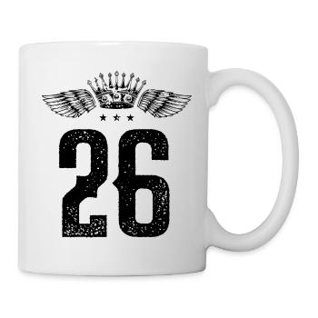 26 Zahl Krone - Tasse - Weiß - Rechts