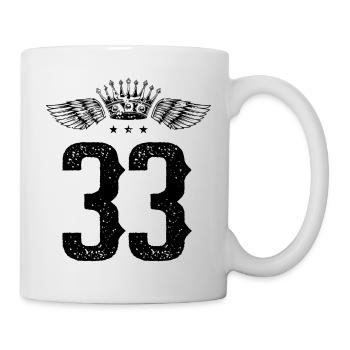 33 Zahl Krone - Tasse - Weiß - Rechts