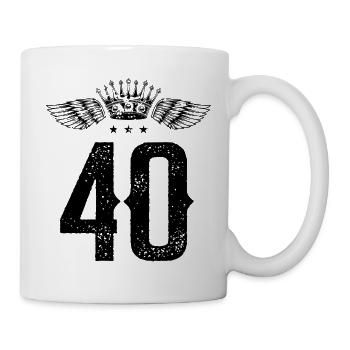 40 Zahl Krone - Tasse - Weiß - Rechts