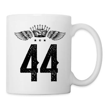 44 Zahl Krone - Tasse - Weiß - Rechts
