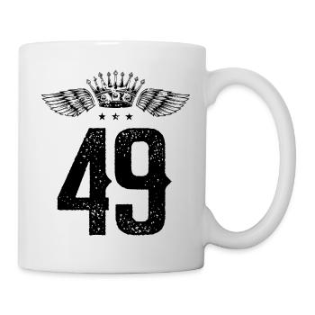 49 Zahl Krone - Tasse - Weiß - Rechts