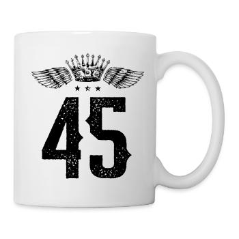 45 Zahl Krone - Tasse - Weiß - Rechts