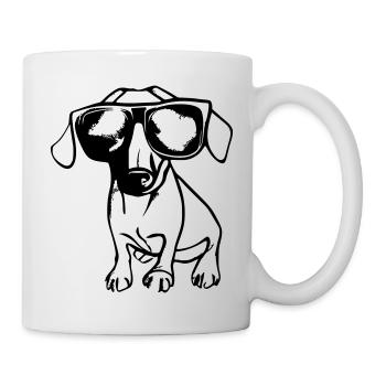Dachshund Dog Dogs Sunglasses Cool Vector 3 - Mug - white - Right