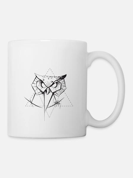 Grunge Eule - Tasse - Weiß