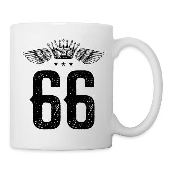 66 Zahl Krone - Tasse - Weiß - Rechts