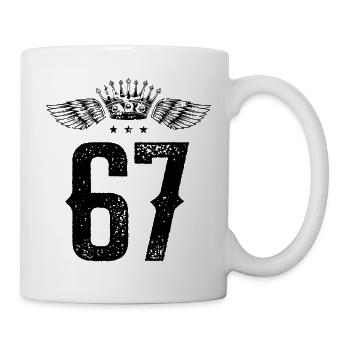 67 Zahl Krone - Tasse - Weiß - Rechts