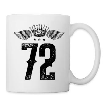 72 Zahl Krone - Tasse - Weiß - Rechts