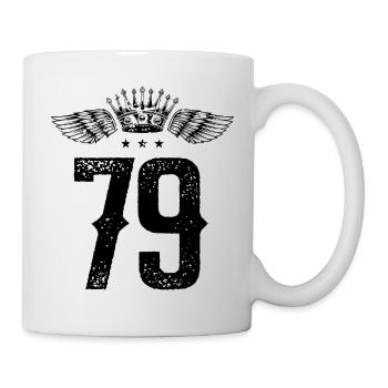 79 Zahl Krone - Tasse - Weiß - Rechts
