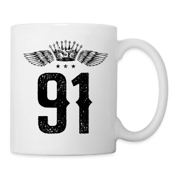 91 Couronne numérique - Mug blanc - blanc - Droite