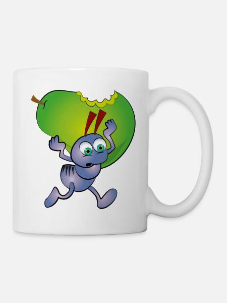 Purple ant with a pear fruit - Mug - white
