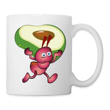 Red ant with an avocado - Mug - white - Right