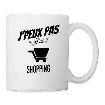 J'peux pas j'ai shopping - Mug blanc - blanc - Droite