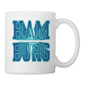 Hamburg Deutschland Stadt 3D Schrift Skyline - Tasse - Weiß - Rechts