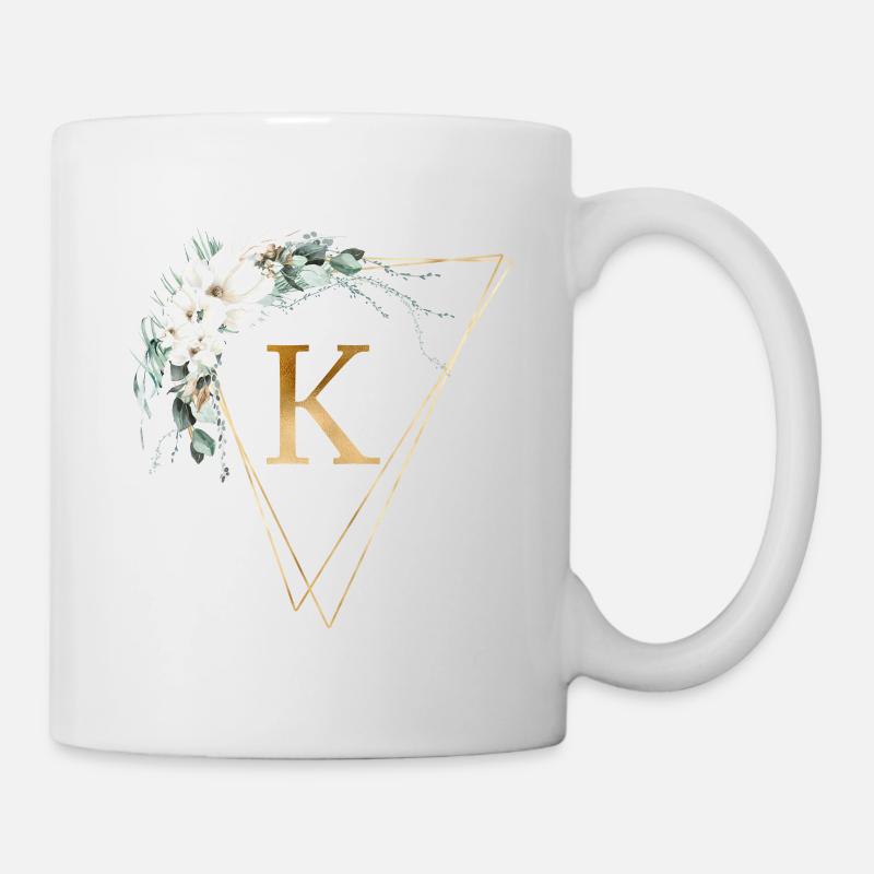 Monogramme K personnalisable - Mug blanc - blanc