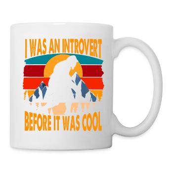 Bigfoot Sasquatch Vintage Retro Sonnenuntergang Introvertiert - Tasse - Weiß - Rechts