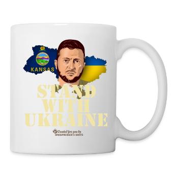 Ukraine Unterstützer Merch Kansas Selenskyj - Tasse - Weiß - Rechts